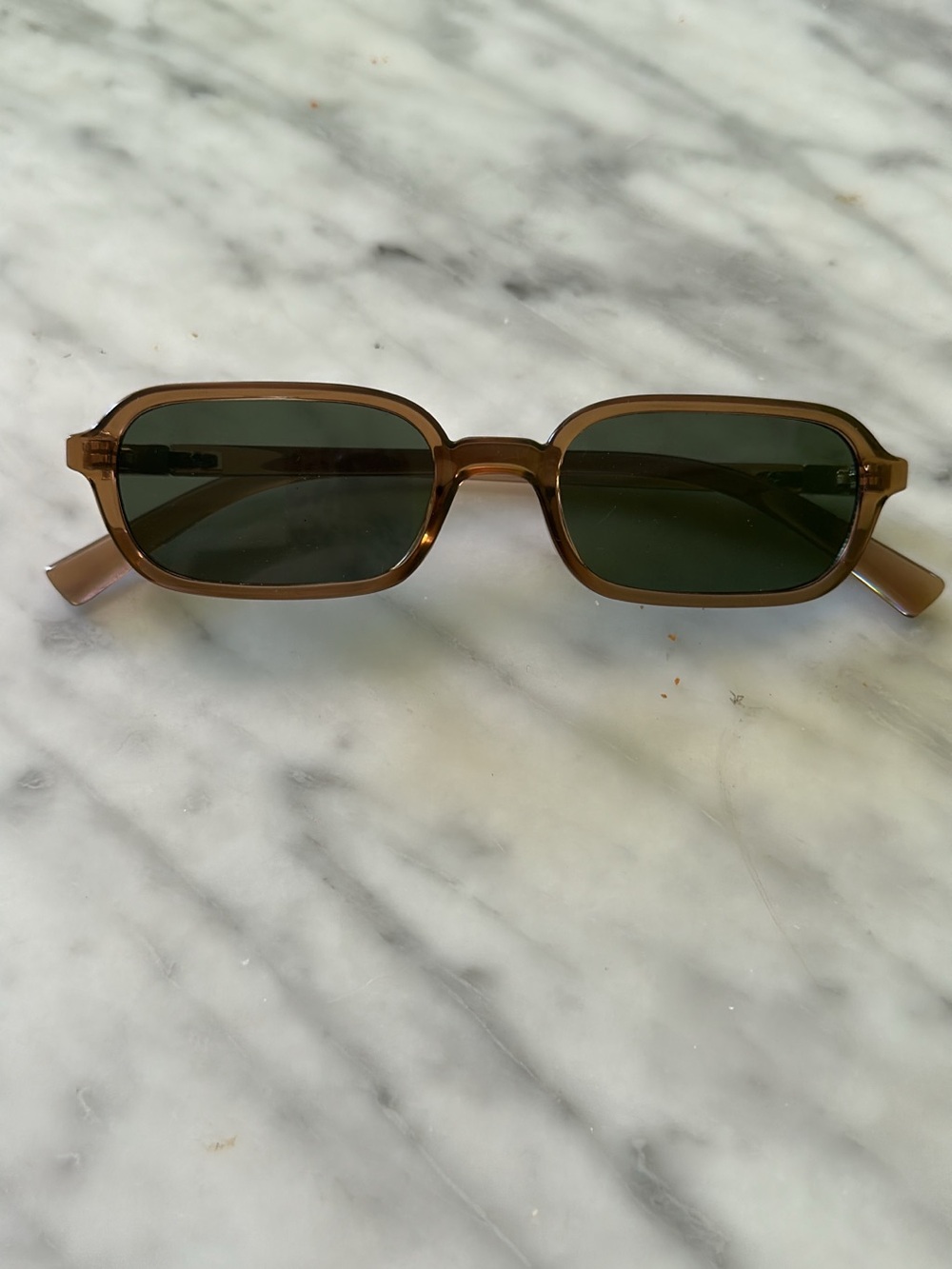 Brown Rectangular Women's Sunglasses